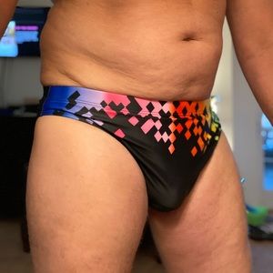 Geometric Rainbow Men’s Bikini